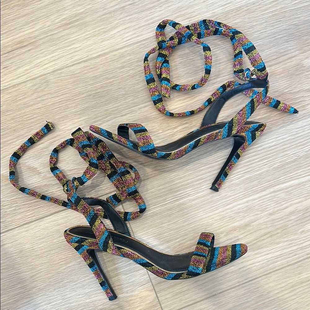 Multicolor Strappy High Heels